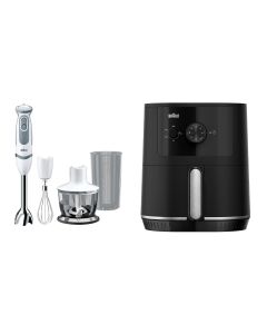 [限定套裝優惠] Braun MultiQuick 5 Vario 手提攪拌棒 MQ5235 + Braun MultiFry 3 空氣炸鍋 HF3000